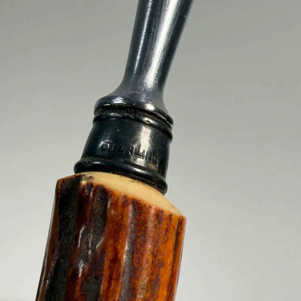 Set of Vintage Latham & Owen Antler Knives with Honing Tool‎ Stainless Sterling